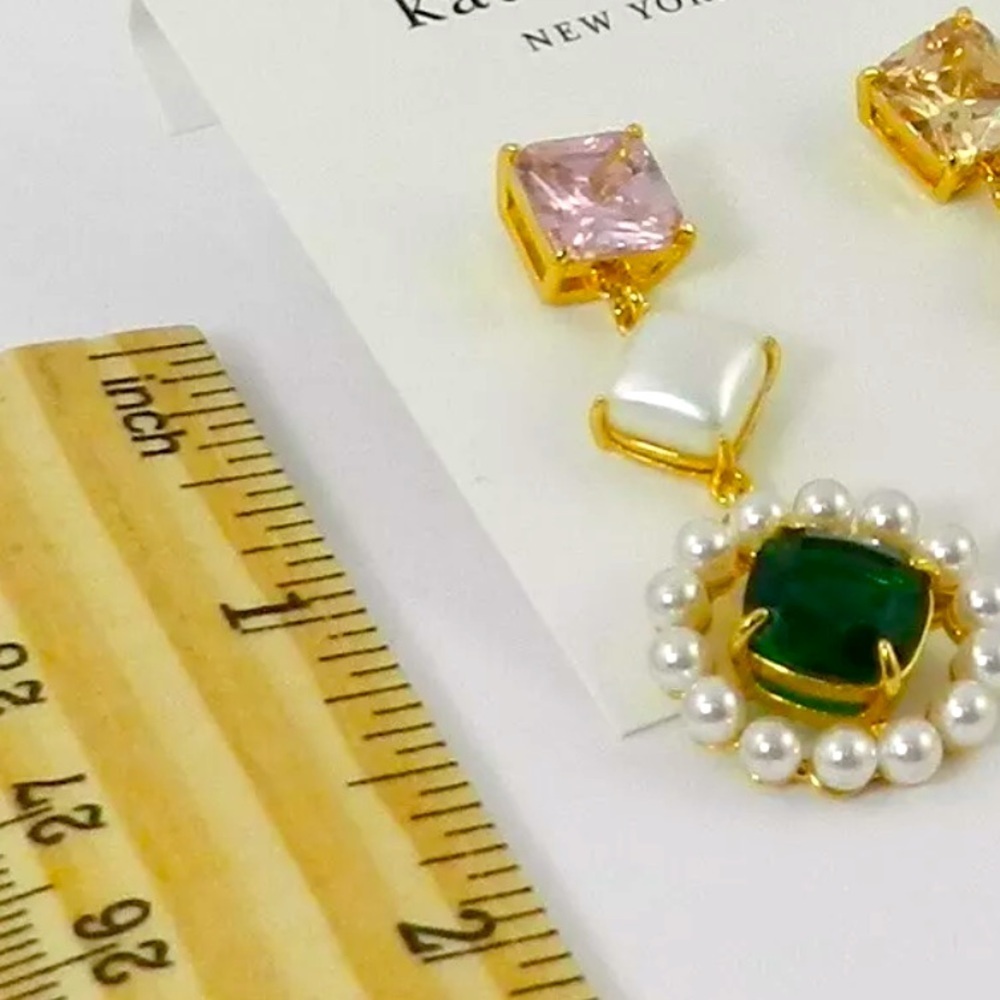 Kate Spade New York Drop Earrings with Multicolor Crystals - Picture 3 of 4